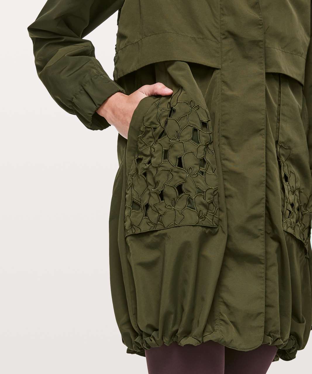 Lululemon Graced With Lace Long Jacket - Dark Olive