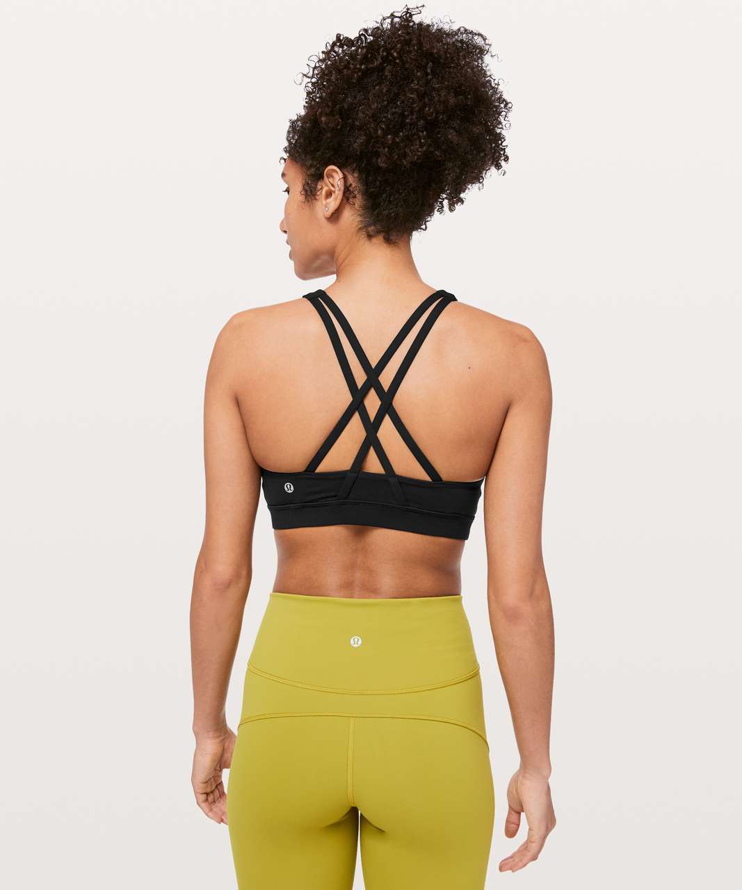 Lululemon Energy Bra High-Neck Longline Ribbed Size 6 Black