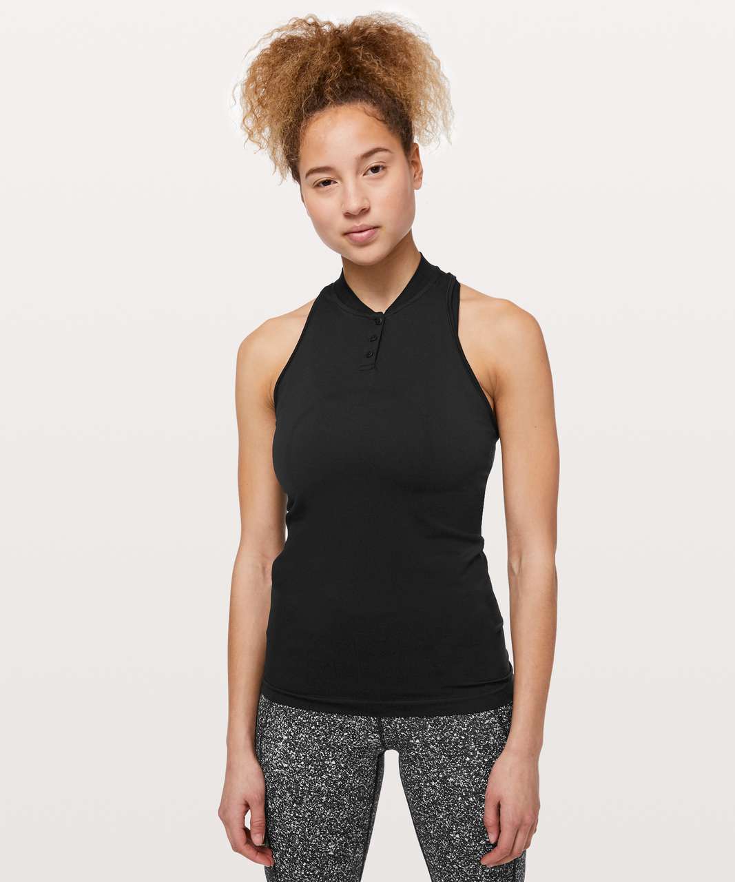 Lululemon Swiftly Speed Sleeveless Henley - Black / Black