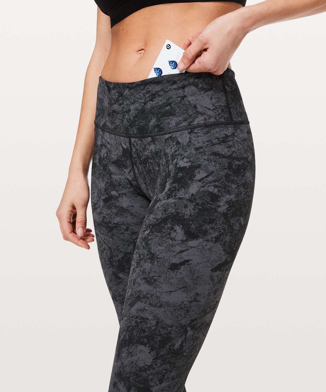 Lululemon Wunder Under Crop *Mid-Rise Full-On Luxtreme 21" - Washed Marble Titanium Deep Coal