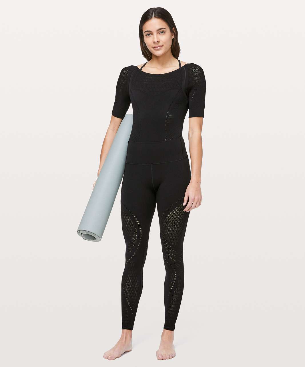 NWT Lululemon Reveal Bodysuit Mindful Motion Sz 2 Black one piece shirt  leotard