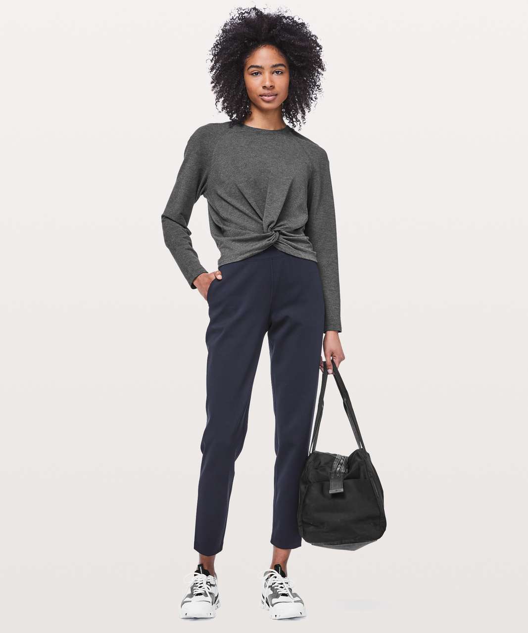 Lululemon Tuck & Gather Pullover - Heathered Mod Black