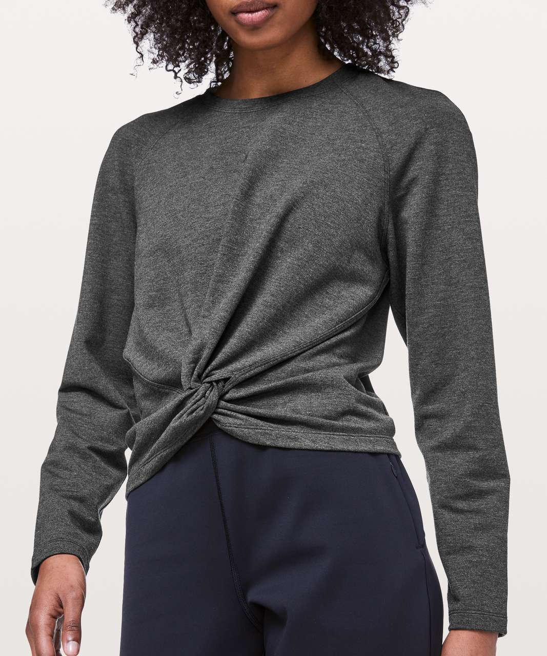 Lululemon Tuck & Gather Pullover - Heathered Mod Black