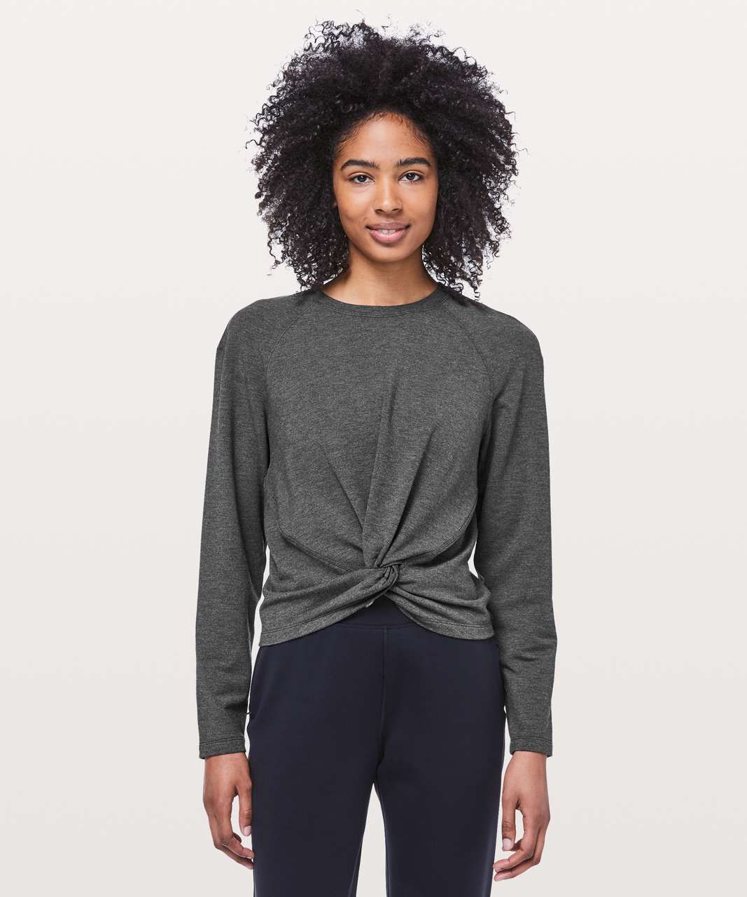 Lululemon Tuck & Gather Pullover - Heathered Mod Black - lulu fanatics