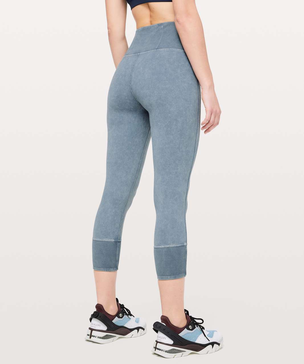 Lululemon Wunder Under Crop 23 *Ribbed - Washed Moon Blue - lulu