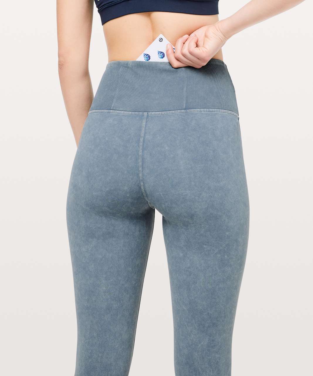 Lululemon Wunder Under Crop 23 *Ribbed - Washed Moon Blue - lulu fanatics