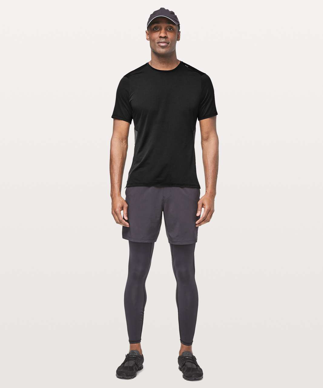 Boné de corrida masculino Lululemon Fast and Free (preto), Preto