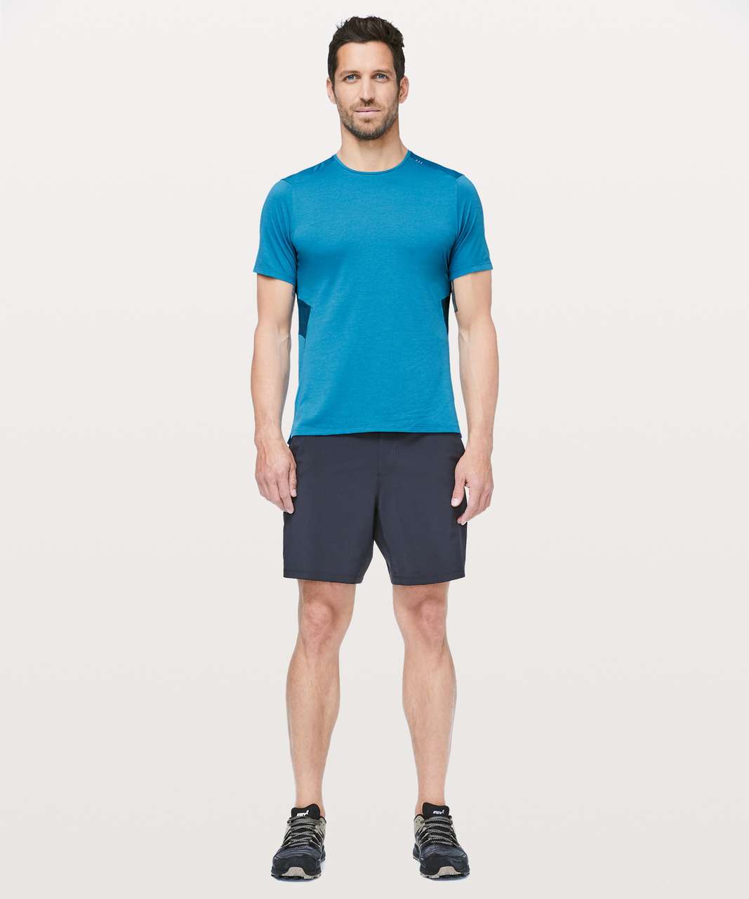 Lululemon Fast & Free Short Sleeve - Heathered Vivid Aqua / Deep Marine