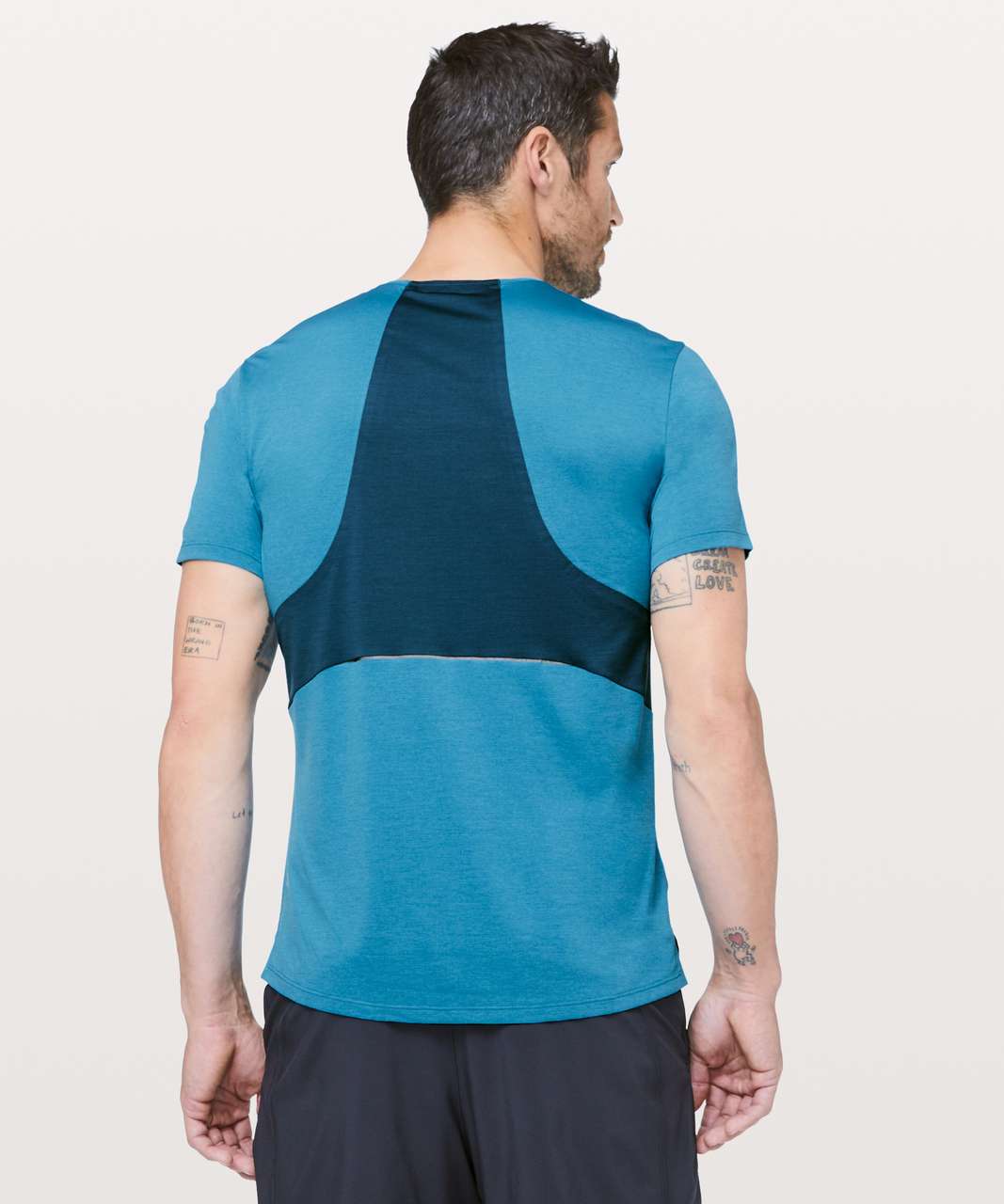 Lululemon Fast & Free Short Sleeve - Heathered Vivid Aqua / Deep Marine