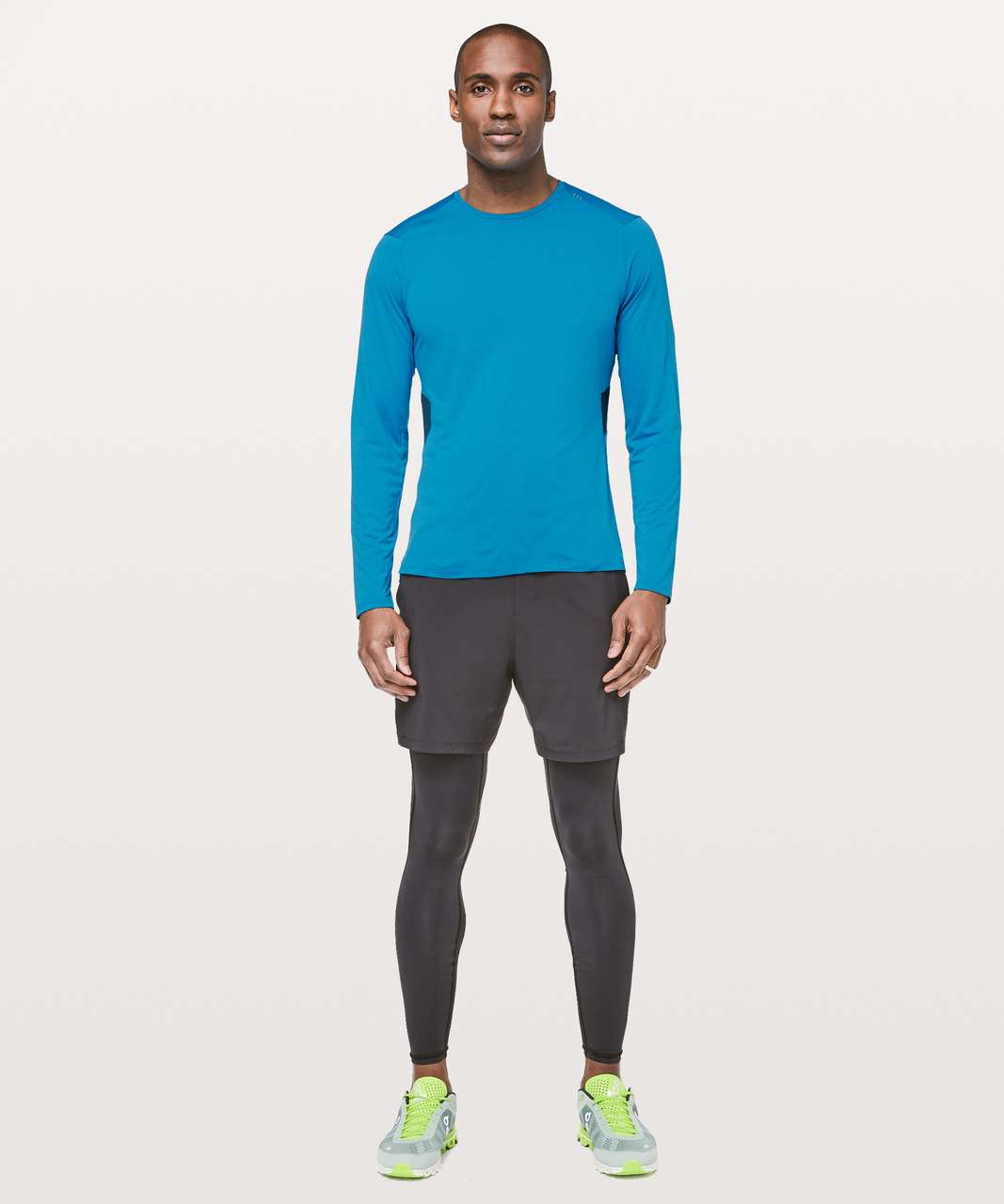 Lululemon Fast & Free Long Sleeve - Heathered Vivid Aqua / Deep