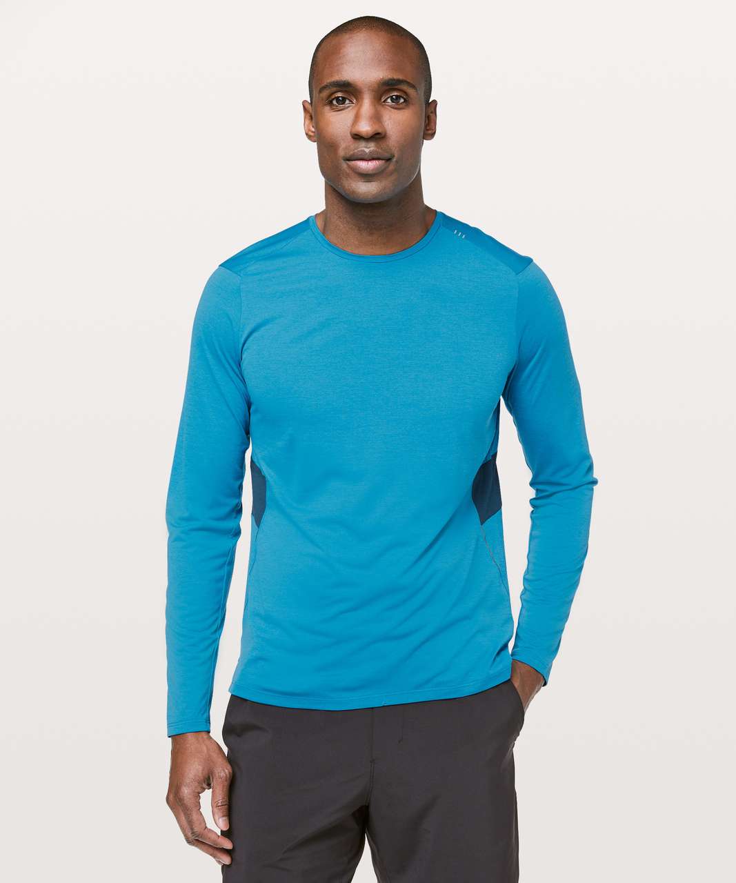 Lululemon Fast & Free Long Sleeve - Heathered Vivid Aqua / Deep Marine -  lulu fanatics