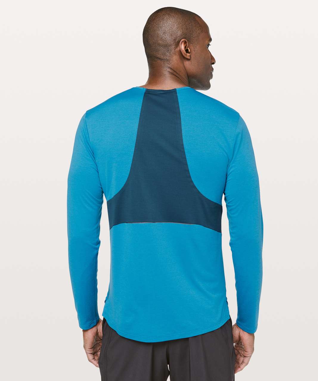 Lululemon Fast & Free Long Sleeve - Heathered Vivid Aqua / Deep Marine