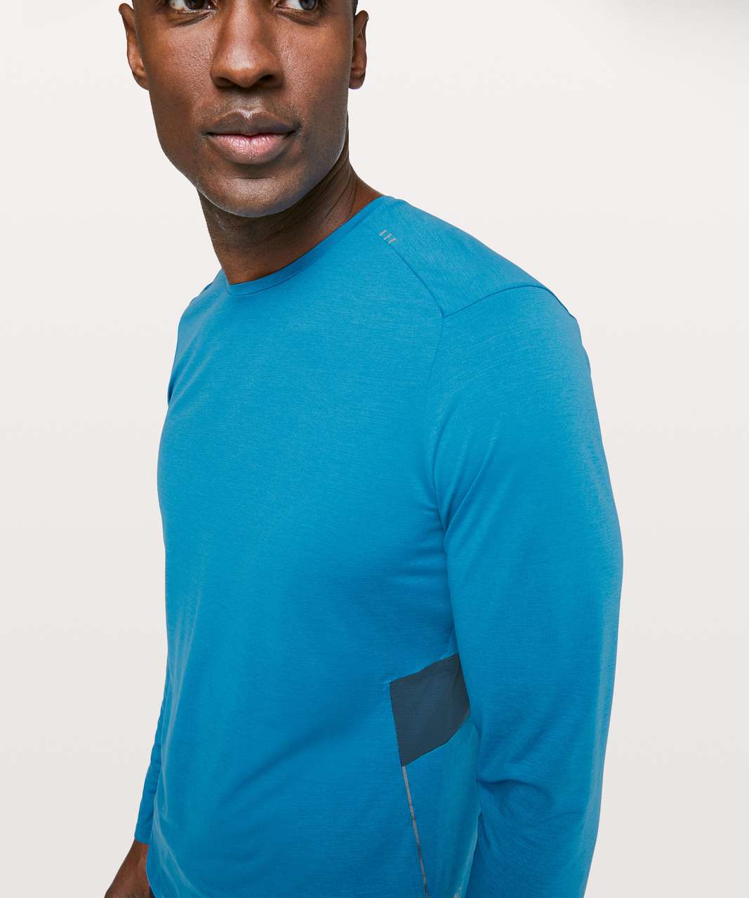 Lululemon Fast & Free Long Sleeve - Heathered Vivid Aqua / Deep Marine