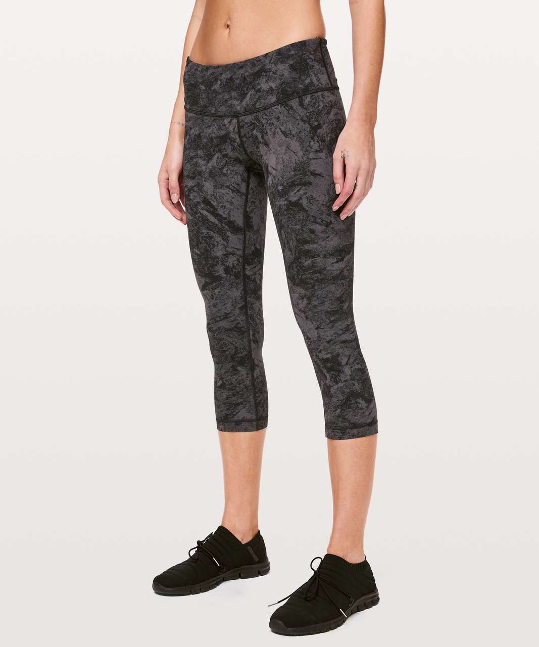 Lululemon Wunder Under Crop III 21" *Full-On Luxtreme - Washed Marble Titanium Deep Coal