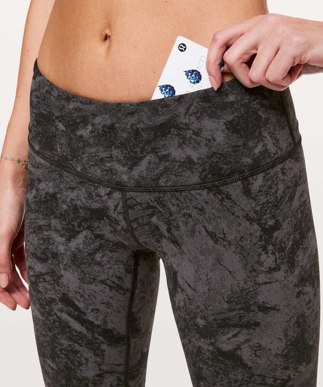 Lululemon Wunder Under Crop III 21" *Full-On Luxtreme - Washed Marble Titanium Deep Coal