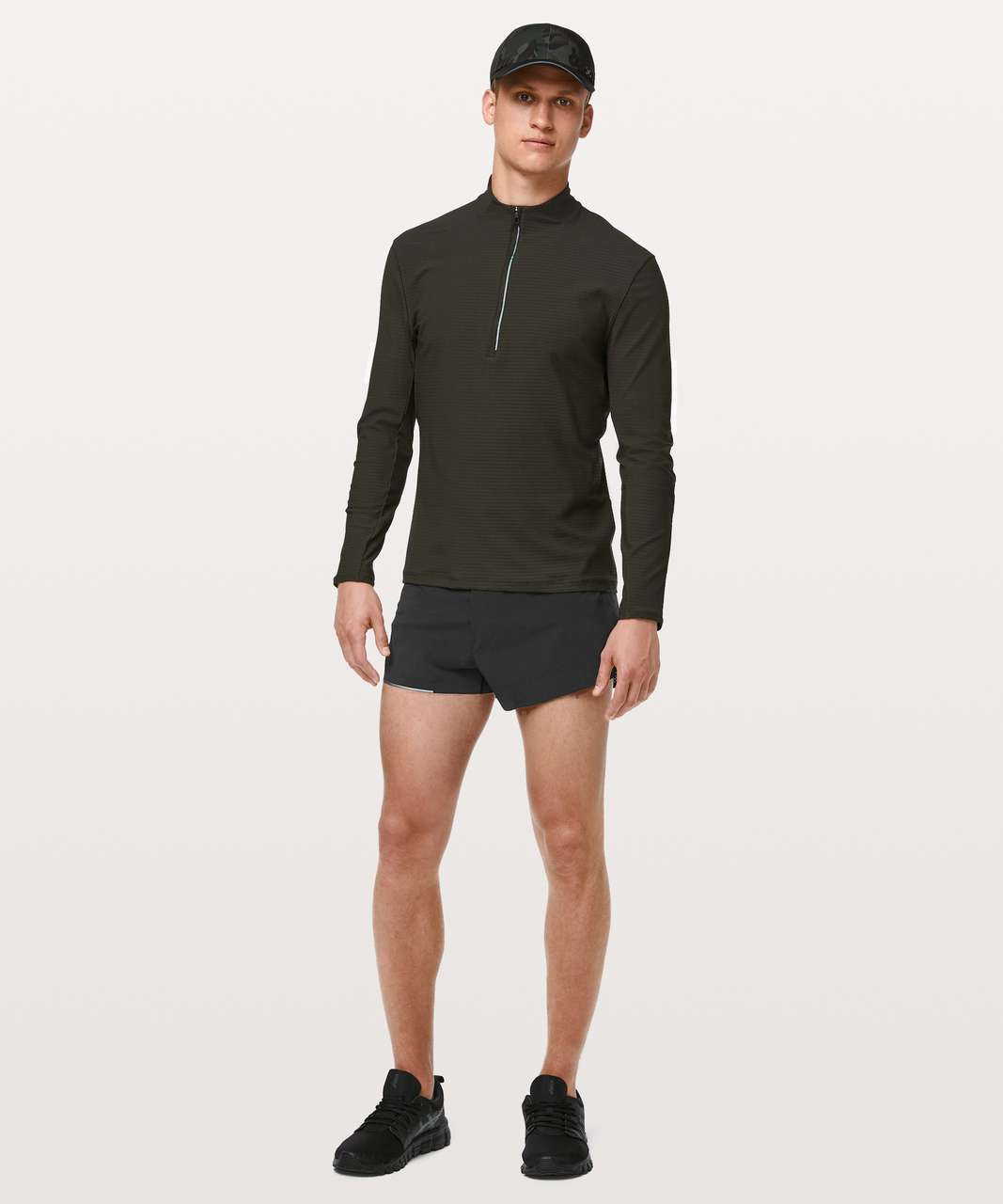 Lululemon Fast Free Short 6 Road to Trail Lined Blue Black Men's