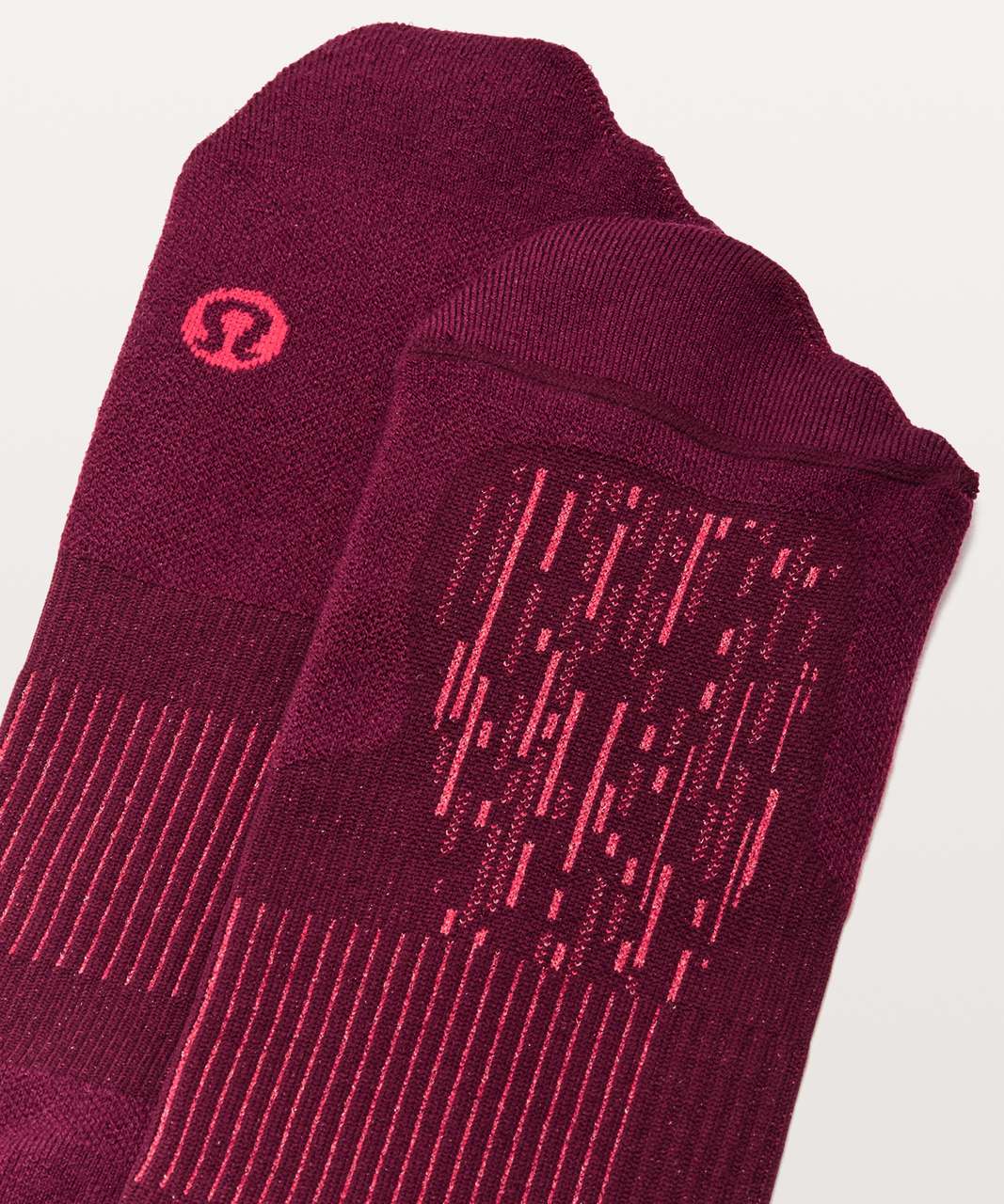 Lululemon Train To Conquer Crew Sock *Silver - Deep Ruby / Spicy Red