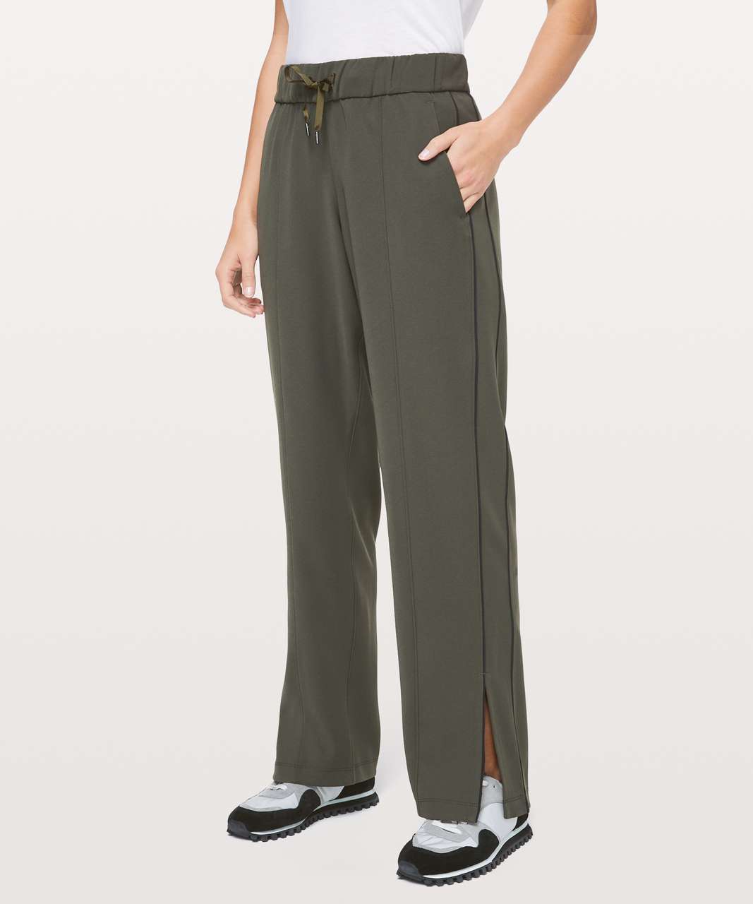 Lululemon On The Right Track Pant NWT Sizes 2 4 6 8 10 12 Dark Olive Green  Woven