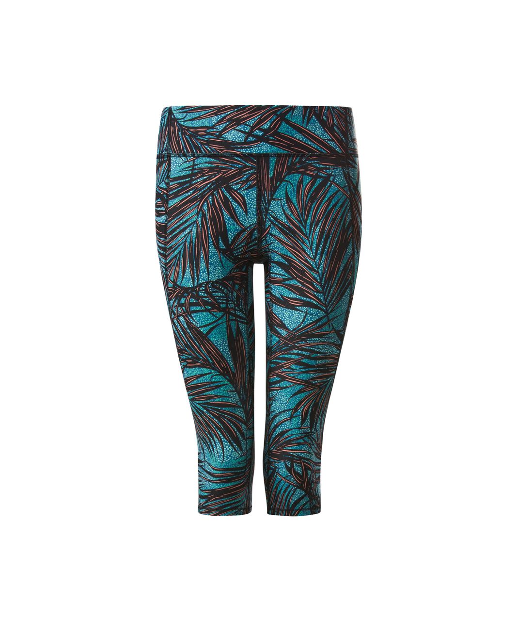 Lululemon Tight Stuff Crop - Mini Palm Lace Tofino Teal Multi - lulu  fanatics