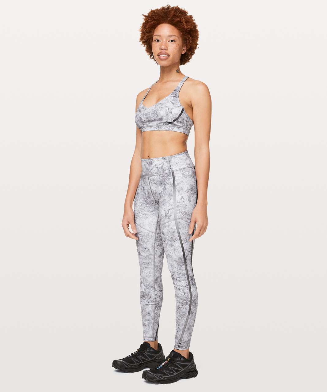 Lululemon Arise Bra Reflective *lululemon lab - Alabaster Print White Multi