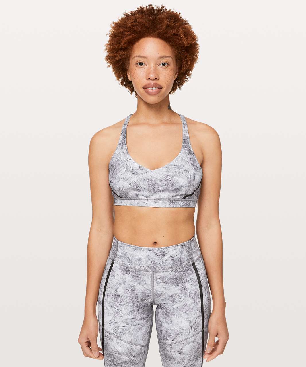 Lululemon Arise Bra Reflective *lululemon lab - Alabaster Print White Multi  - lulu fanatics