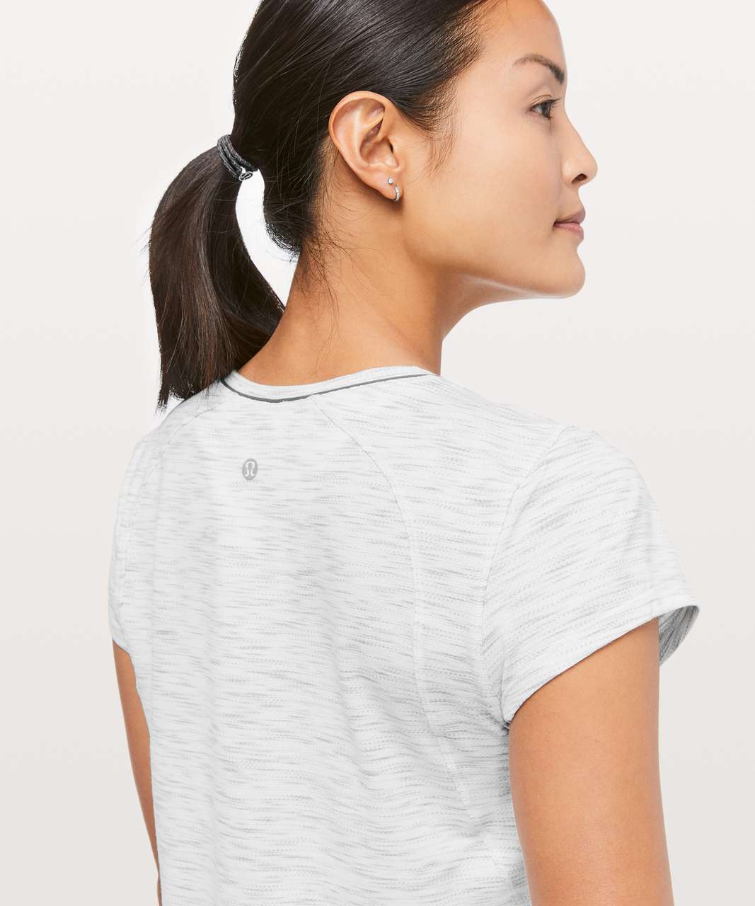 Lululemon Another Mile Short Sleeve - Tiger Space Dye Hail White