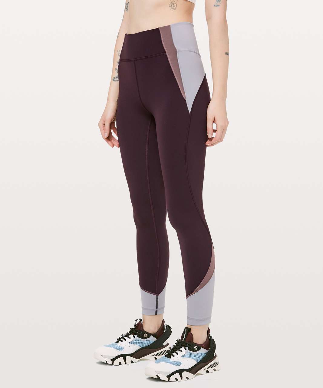 Lululemon In Movement Tight 25 *Blocked - Plum Shadow / Silverscreen /  Antique Bark - lulu fanatics