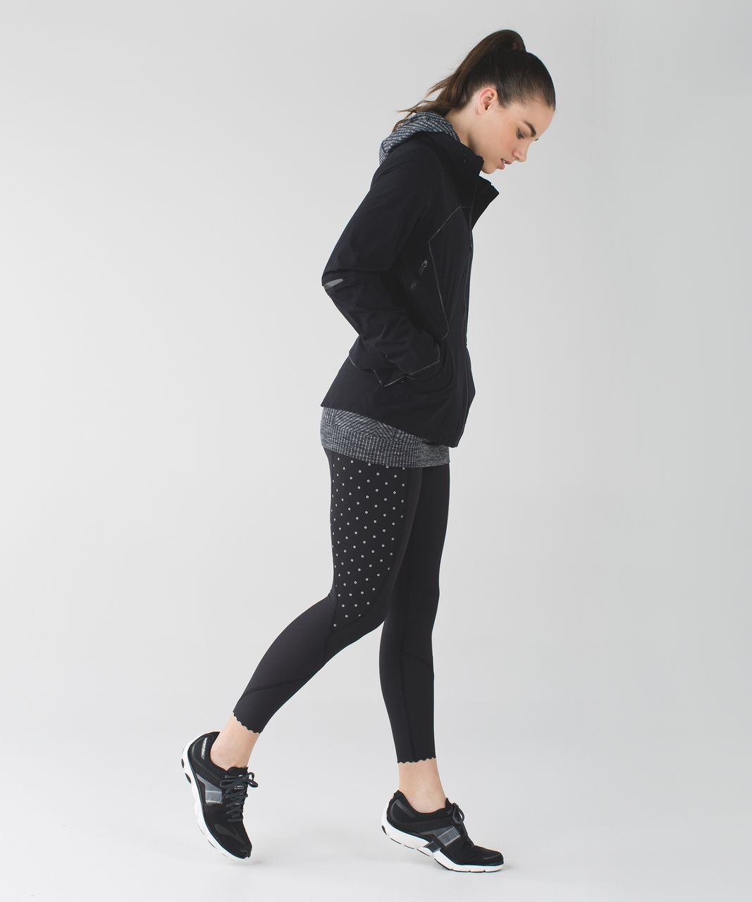 Lululemon Tight Stuff Tight - Black / Sequin Dot Black Silver / White