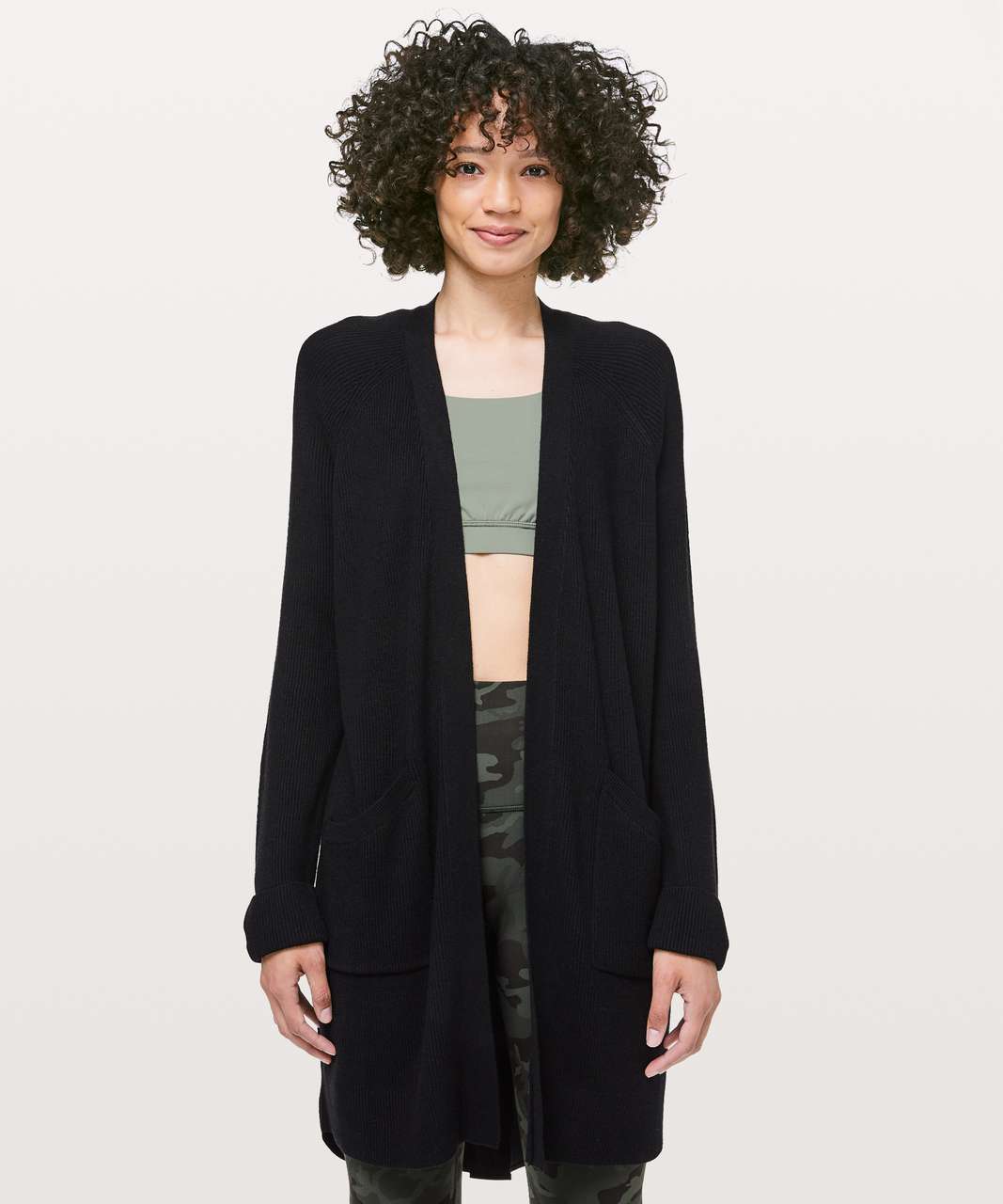 Lululemon Still At Ease Wrap - Black / Black - lulu fanatics