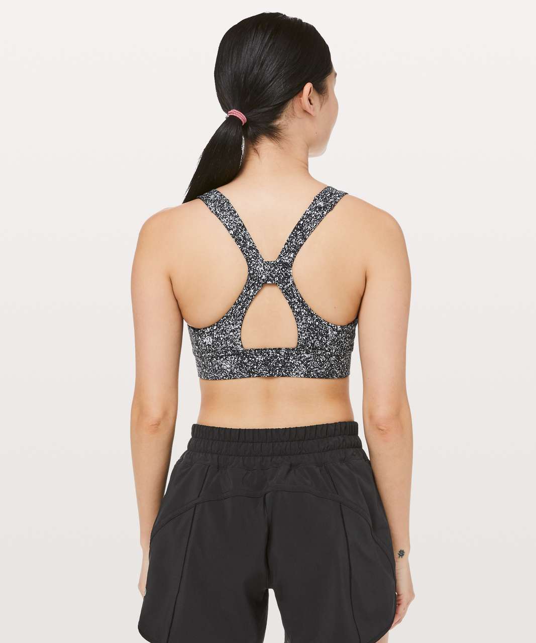 Lululemon Power Through Bra - Diffuse Starlight Black - lulu fanatics