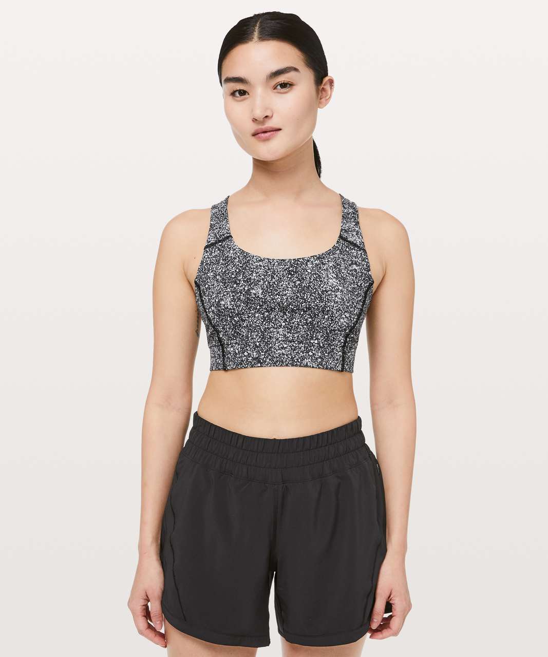 Lululemon Power Through Bra - Diffuse Starlight Black - lulu fanatics