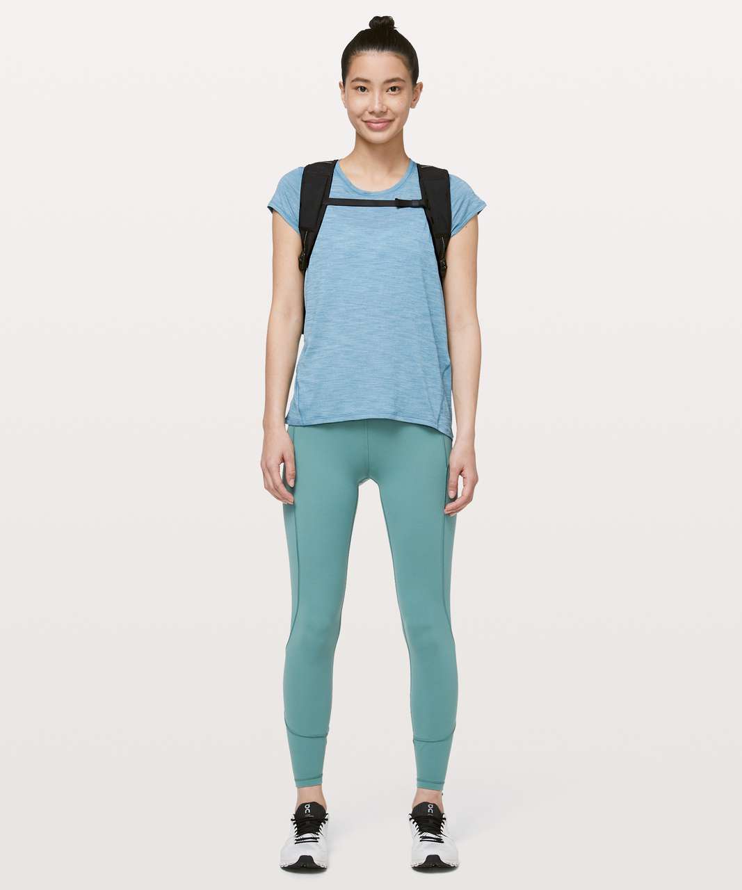 Lululemon Another Mile Short Sleeve - Heathered Utility Blue