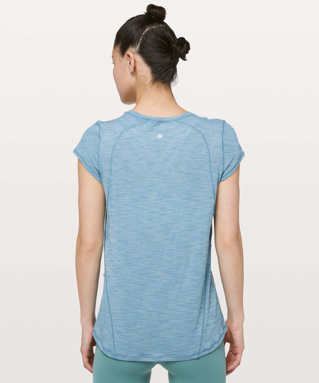 Lululemon Another Mile Short Sleeve - Heathered Utility Blue