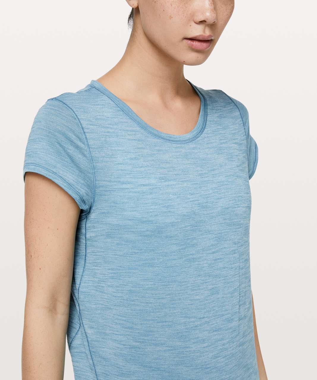 Lululemon Another Mile Short Sleeve - Heathered Utility Blue