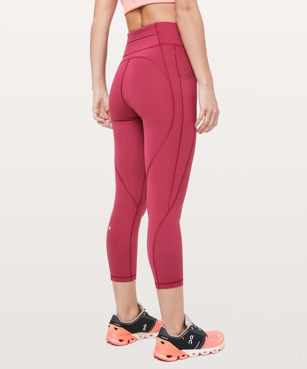 Lululemon Time To Sweat Crop 23 Leggings LIKE NEW Pink Star Ruby Size 2