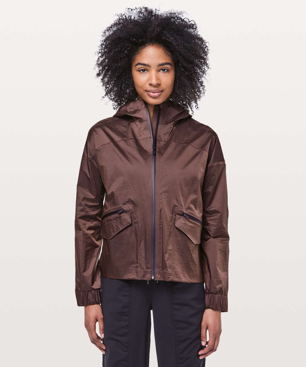 TECHNICAL WINDBREAKER JACKET - Brown / Taupe