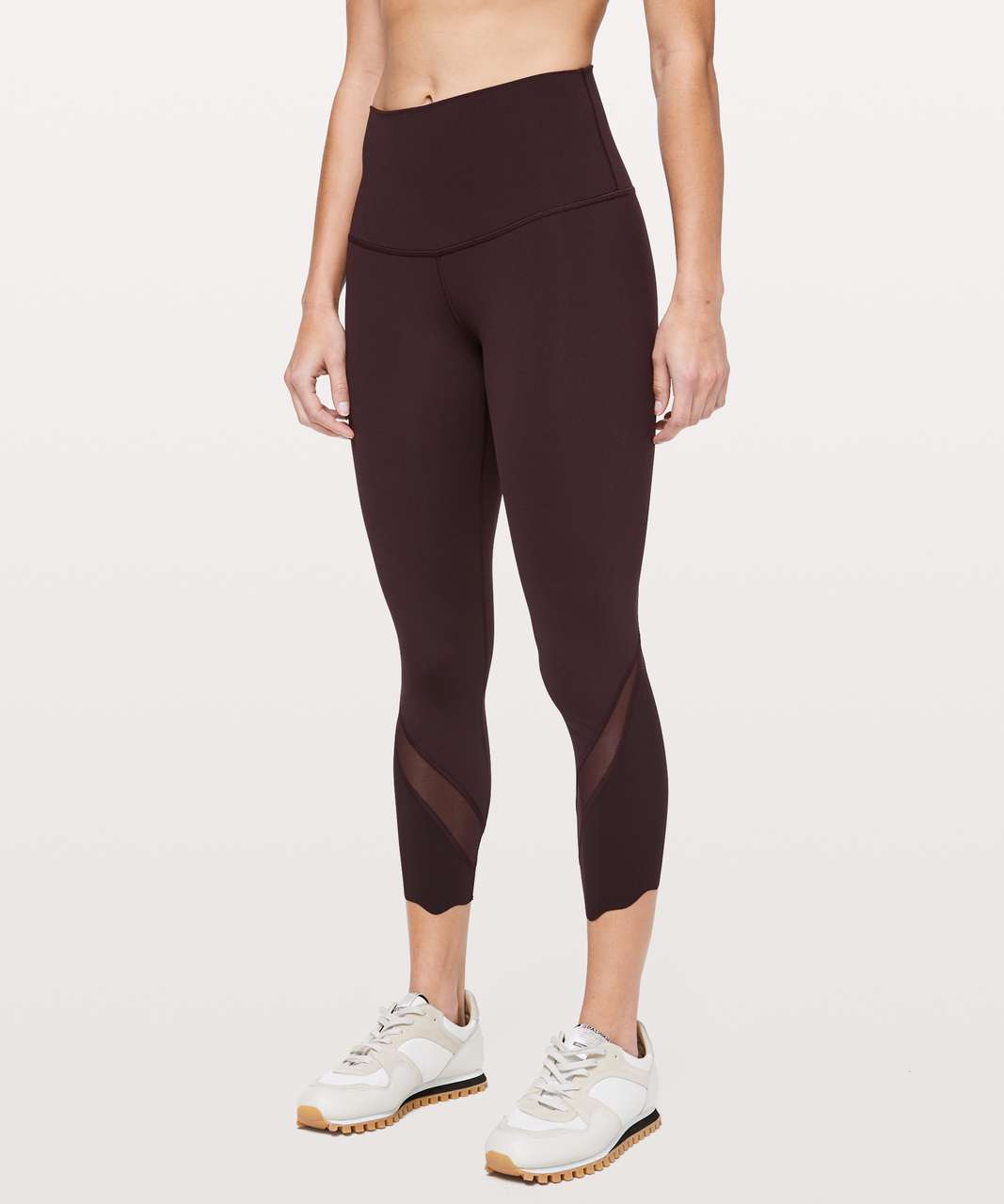 Lululemon Wunder Under Crop II *Roll Down Scallop Full-On Luxtreme 24" - Plum Shadow