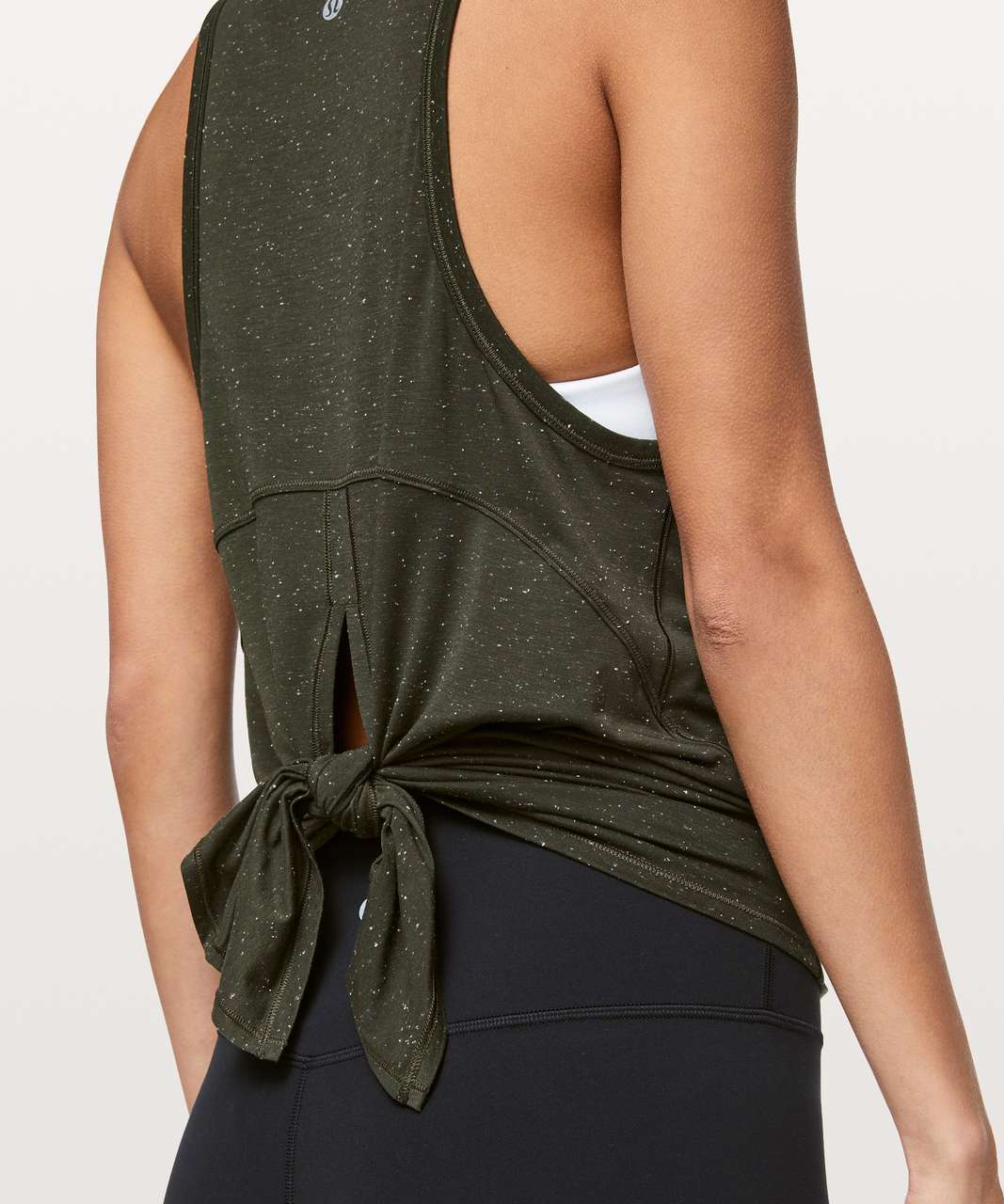 Lululemon Goal Up Tank - Dark Olive / White