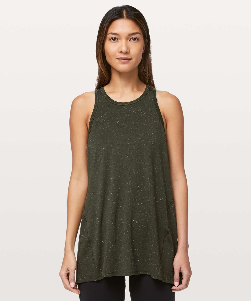 Lululemon Goal Up Tank - Dark Olive / White