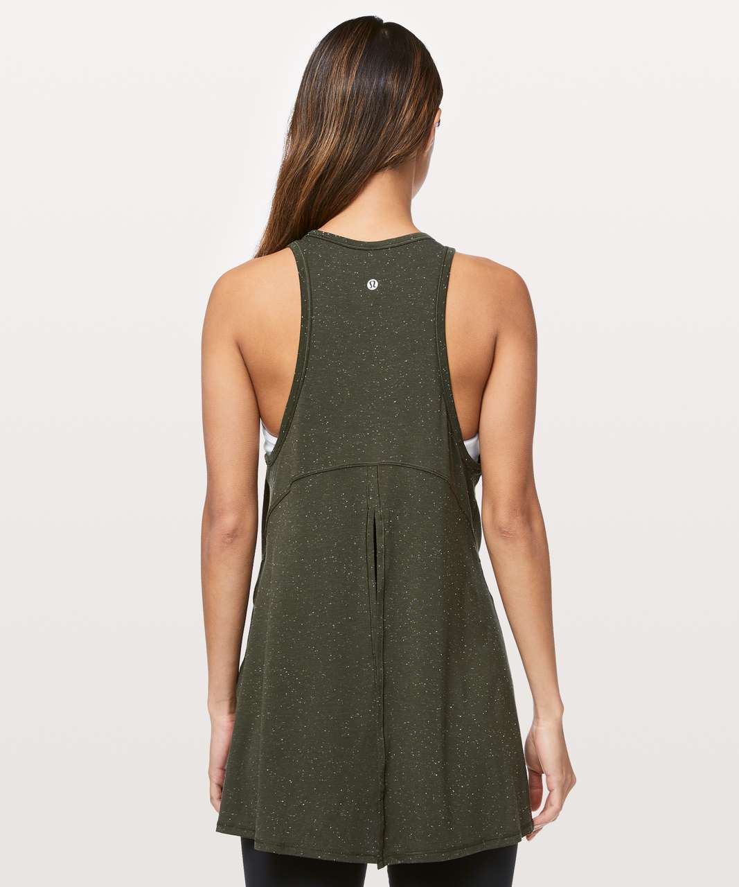 Lululemon Goal Up Tank - Dark Olive / White