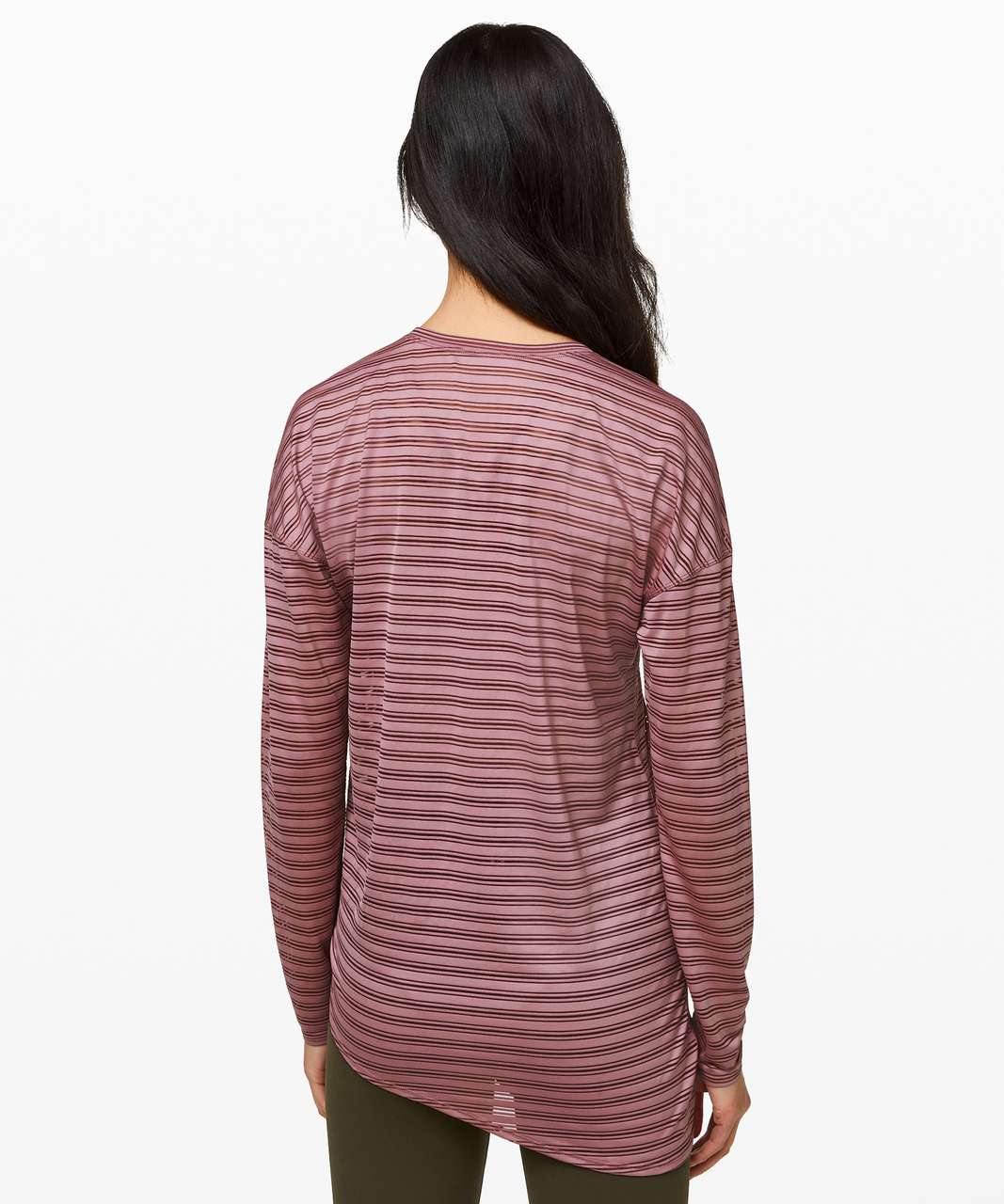 Lululemon Tie Your Practice Long Sleeve *Stripe - Vintage Mauve