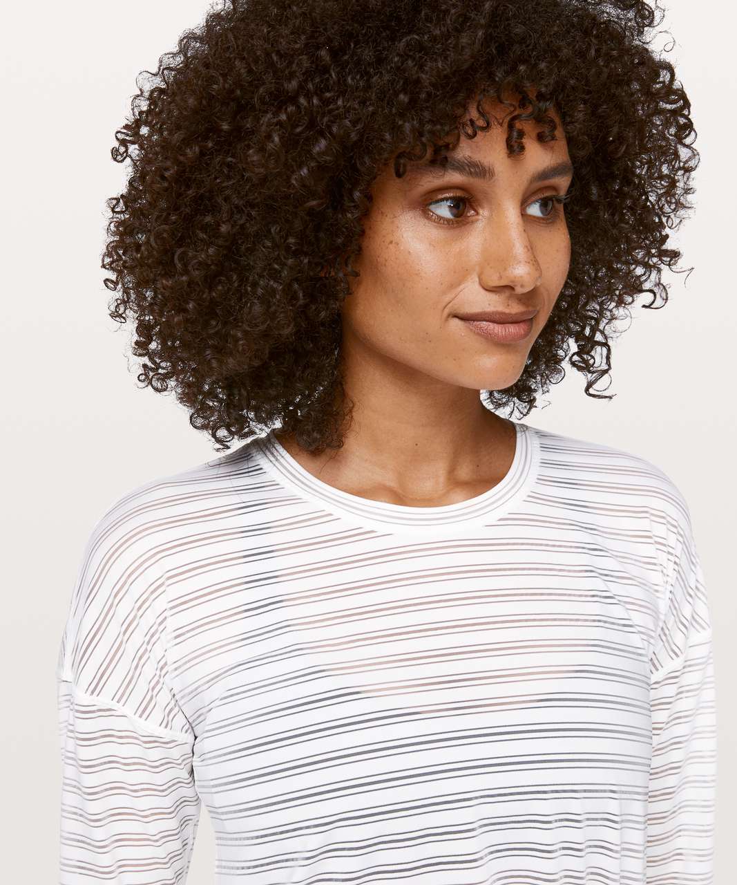 Lululemon Tie Your Practice Long Sleeve *Stripe - White - lulu fanatics