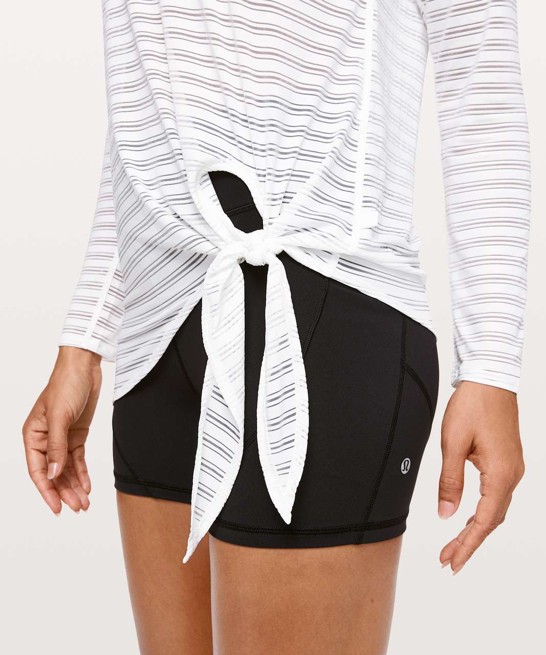 Lululemon Tie Your Practice Long Sleeve *Stripe - White