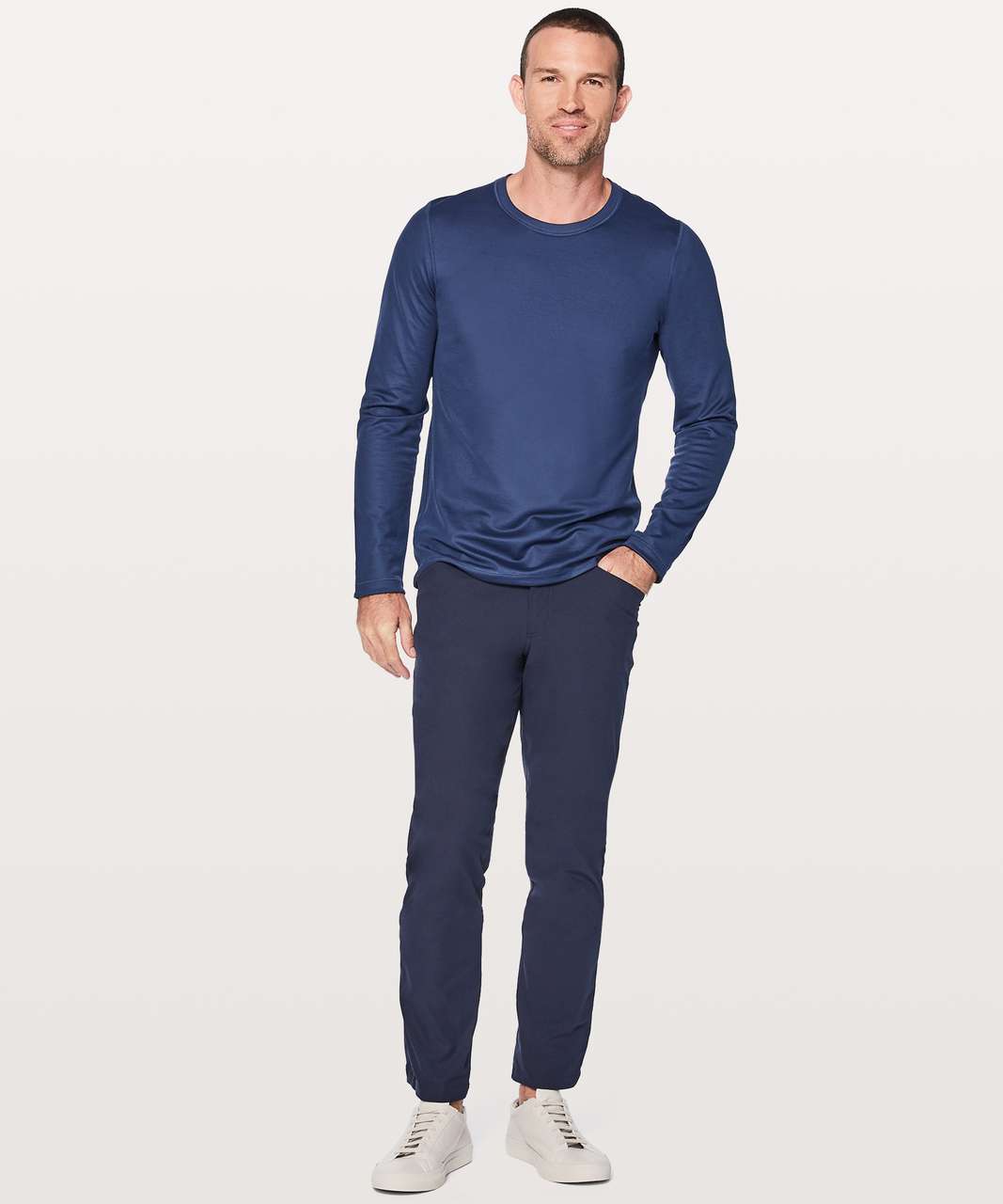 Lululemon Concurrent Long Sleeve - Mineral Blue / Classic Navy