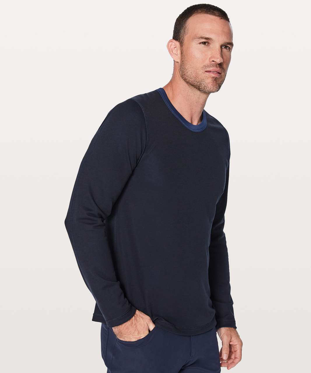 Lululemon Concurrent Long Sleeve - Mineral Blue / Classic Navy