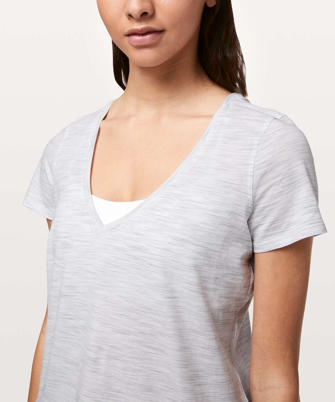 Lululemon Love Tee V - 3 Colour Space Dye Ice Grey Alpine White