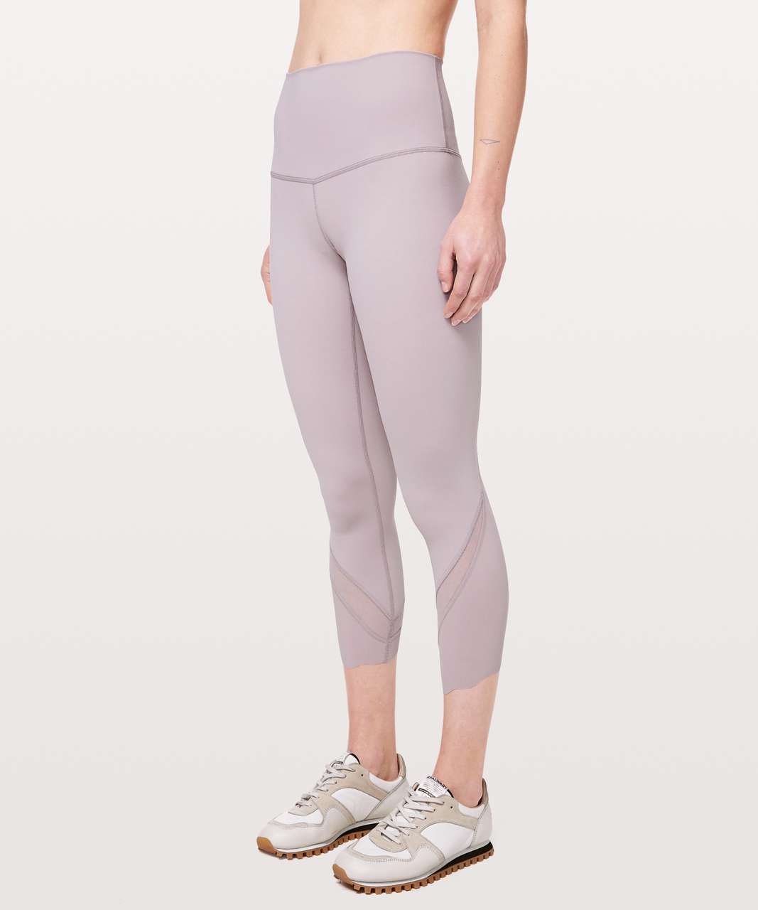 Lululemon Wunder Under Crop II *Roll Down Scallop Full-On Luxtreme 24 -  Smoky Blush - lulu fanatics