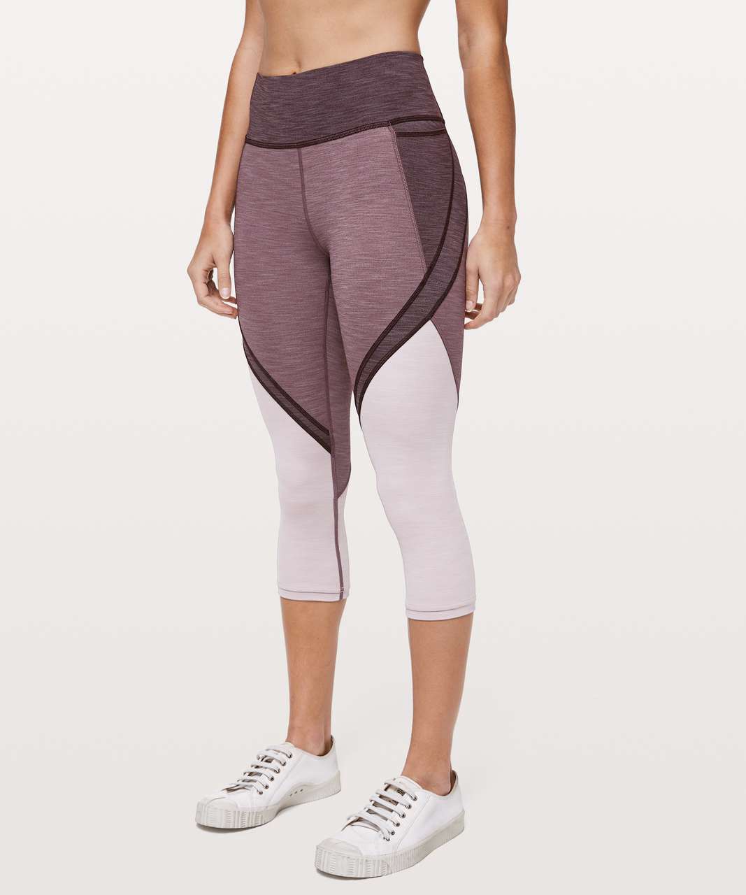 Lululemon Early Extension High-Rise Crop *21" - Heathered Plum Shadow / Heathered Antique Bark / Heathered Powdered Mauve