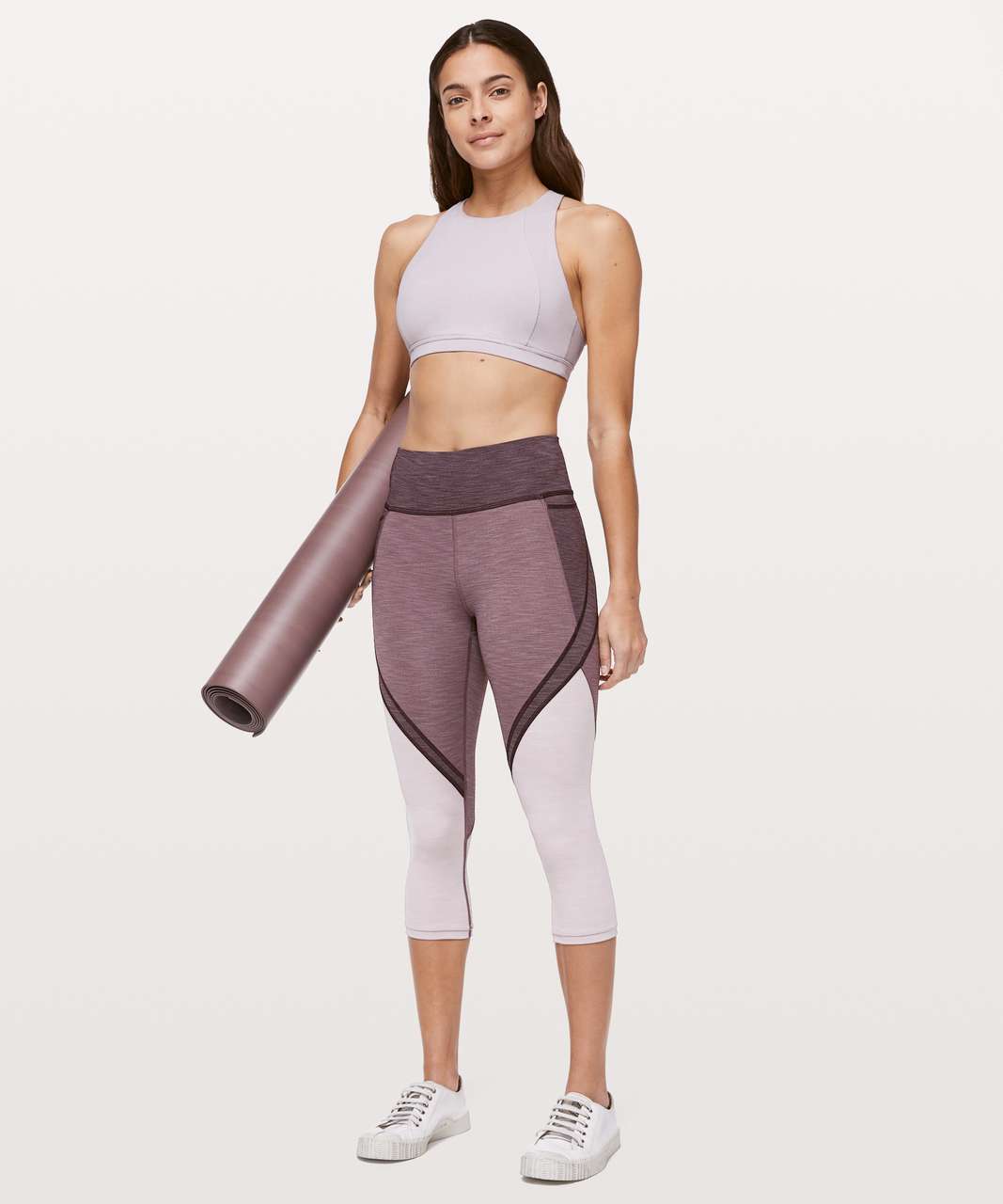 Lululemon Early Extension High-Rise Crop *21" - Heathered Plum Shadow / Heathered Antique Bark / Heathered Powdered Mauve