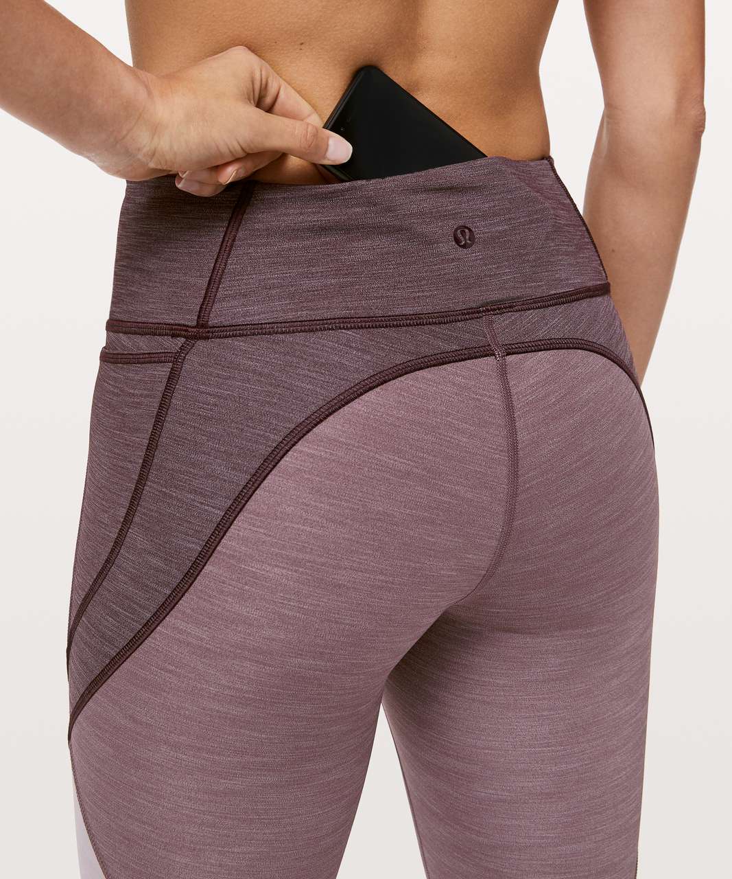 Lululemon Early Extension High-Rise Crop *21" - Heathered Plum Shadow / Heathered Antique Bark / Heathered Powdered Mauve